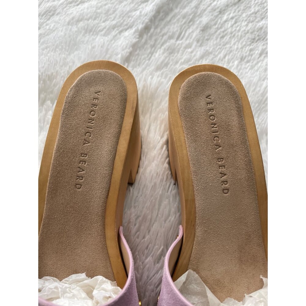 VERONICA BEARD Hannalee Suede Platform Clogs Lavender Size 10 - Picture 10 of 11